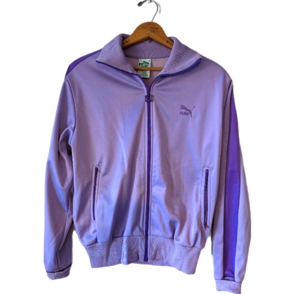 Vintage 80's PUMA Women's Violet Track Jacket Size Medium